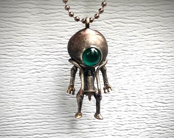 Tiny cute astronaut necklace Space namaste funny Spaceman Gift for scientist pendant Star Alien Robot jewelry Bioshock NASA space monk moon