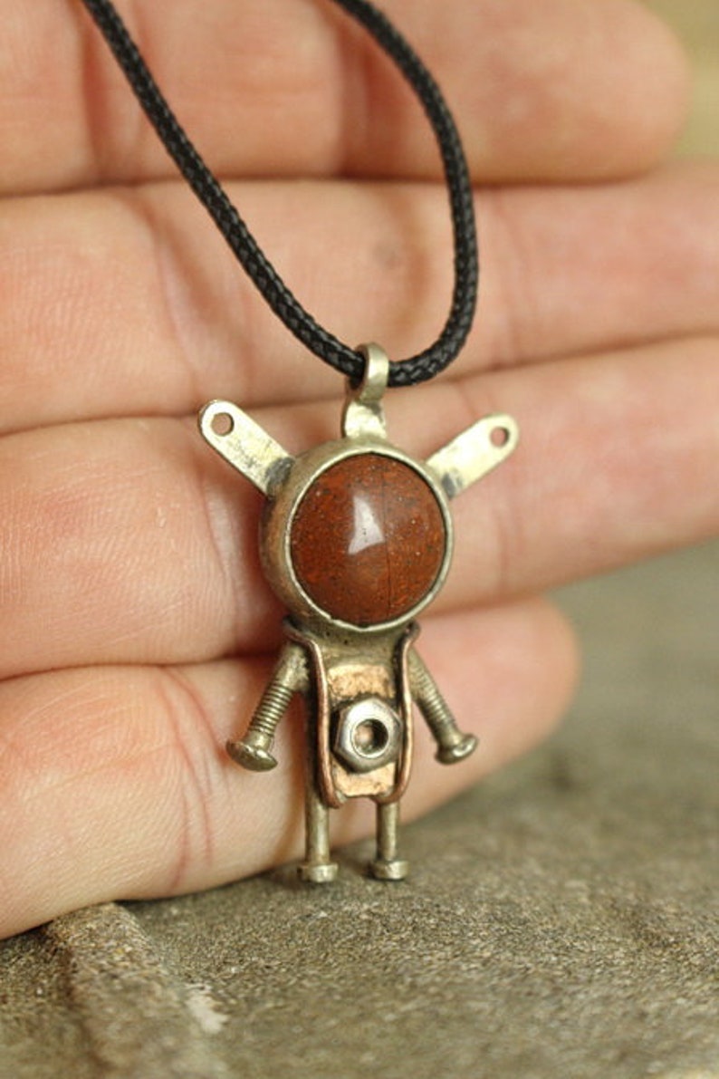 Tiny Spaceman necklace funny Gift for scientist pendant