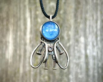 Weird butterfly | strange Insect Insectoid fly Alien pendant Cyberpunk Geek necklace Steampunk creature Fantastic gift Space jewelry UFO