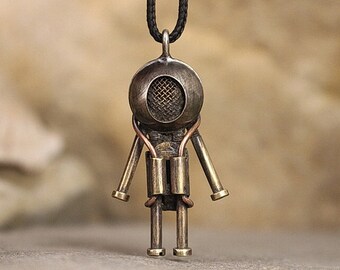 Robot diver  pendant Alien Tiny Spaceman funny Gift for scientist science charm NASA Sci-Fi mechanical outer space invader star