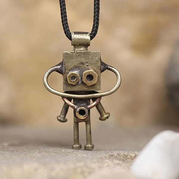 Galaxy friendly Robot necklace jewelry Ufo Alien pendant I want to believe Gift for scientist  Space creature  Christmas Spaceman cyberpunk