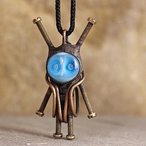 Moonwalker pendant Alien accessories for scientist Robot fan gift Modern art jewelry Bioshock Biomechanical Cyberpunk Dieselpunk Sci-Fi NASA