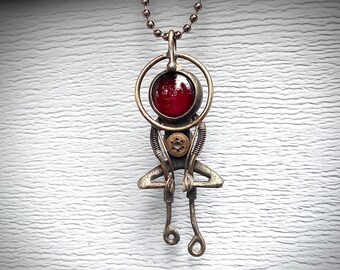 Yogi Alien Spaceman necklace funny Gift for scientist  pendant Men science  Birthday Star Robot jewelry Bioshock NASA Sci-Fi