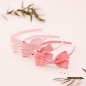 Tiara rosa, Tiara Alice, Laço na tiara para meninas, Tiara minimalista, Laços para crianças, Laço de volta às aulas, Tiara de cetim