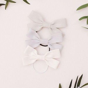 Girls hair ties, Set of 3, Boho hair bows, Girls hair accessories, Baby bow ties, Hair bands for girl, Baby gift, Cotton hair bow