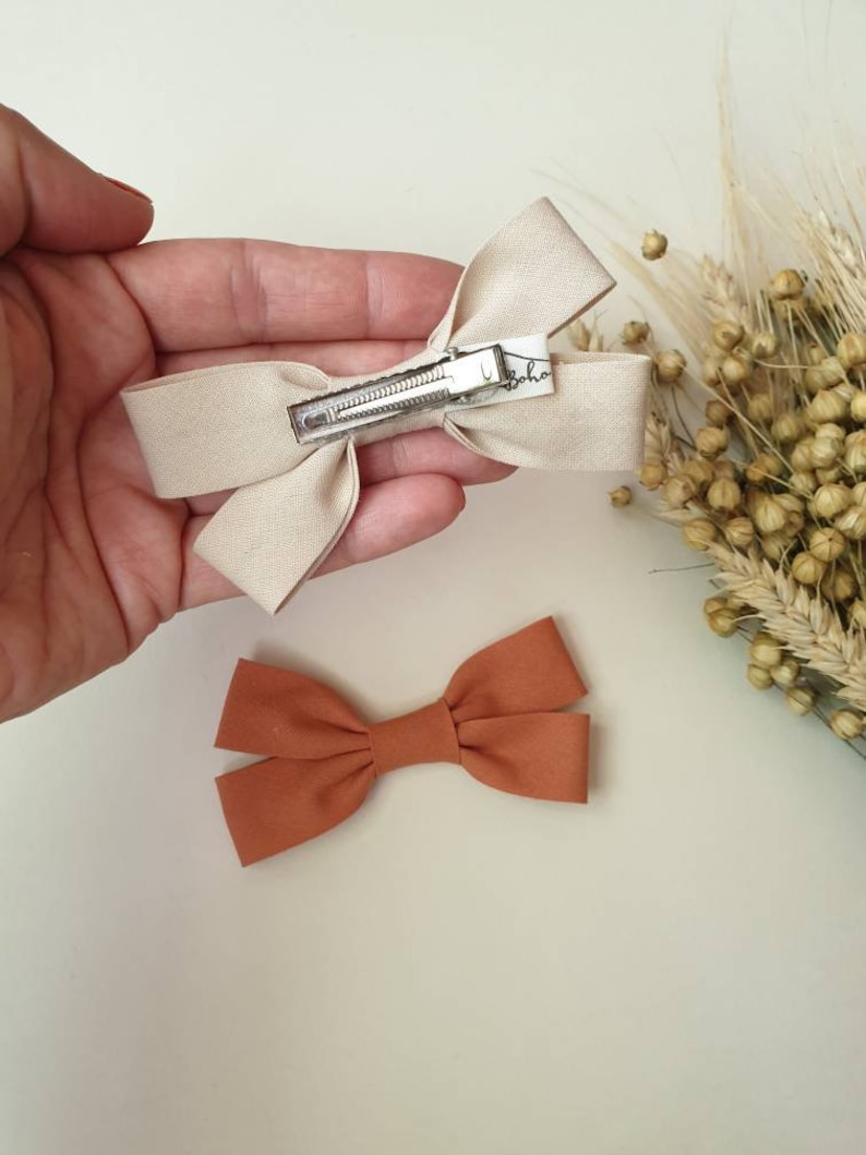 Neutral Tones Hair Clips Brown Rust Hair Bow Summer Boho Etsy UK