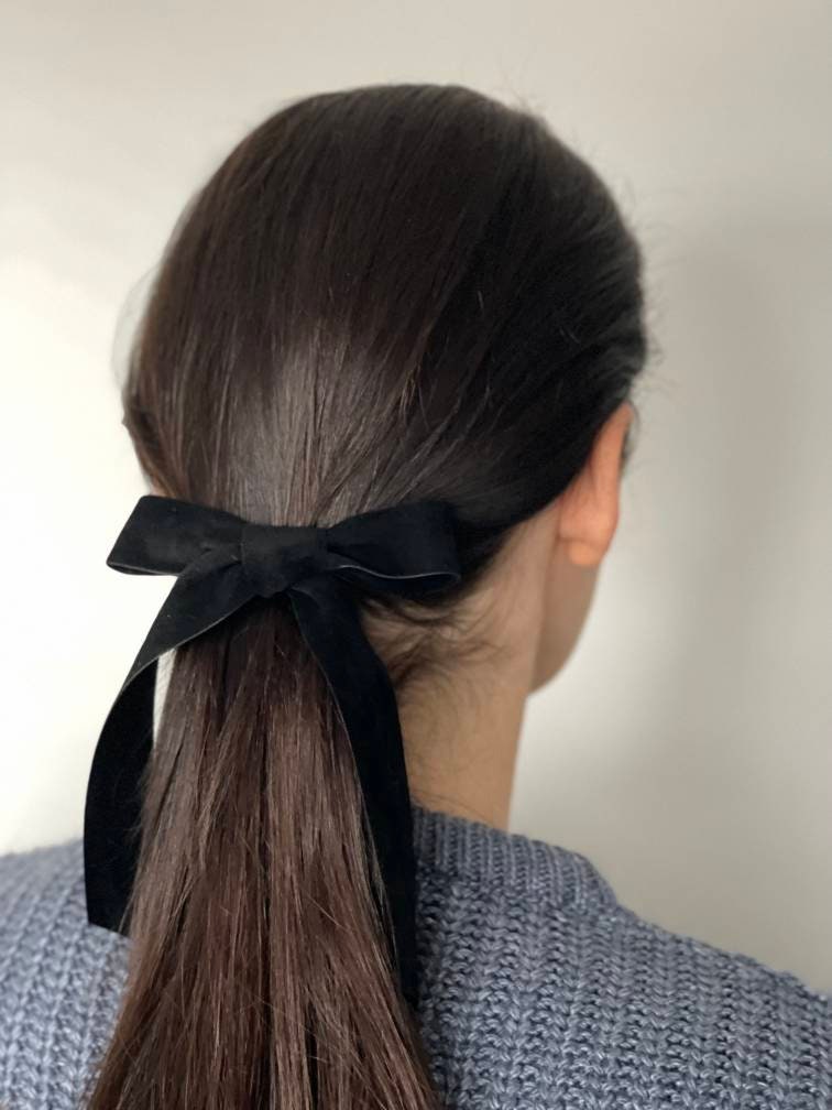 BohoBowAccessories Long Tail Velvet Hair Bow