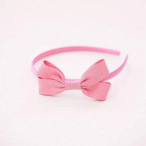 Tiara rosa para meninas, Tiara minimalista, Tiara Alice para meninas, Laços para meninas, Tiara de cetim para meninas, Tiara Alice de 1 cm de largura
