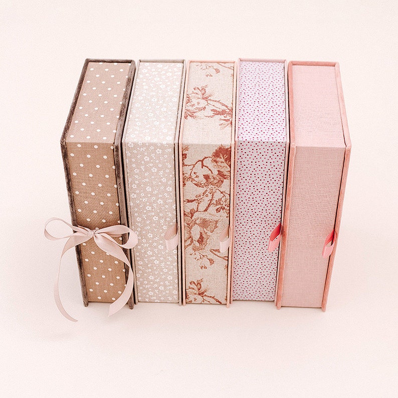 Hair accessories box 6*10 inch bow storage box Keepsake box Linen box for bows Boho jewelry box Memory box