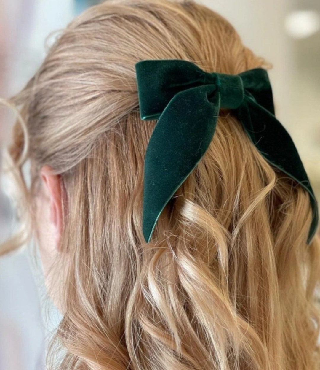 GRAND noeud pour cheveux en velours, longues queues de ruban, accessoire pour cheveux en velours