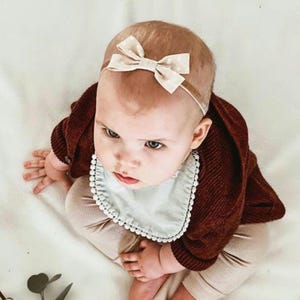 Baby girl headband with soft cotton bow | Newborn and babies headbands | Boho headband