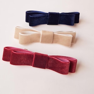 Ribbon bow, Elegant velvet hair bow, Barrette bow, Adult bow, Toddler hair bows