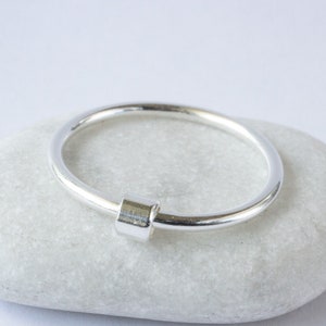 Minimalist Silver Ring with Spinning Bead | Handmade Silver Ring | Handmade Silver Jewelry | Silver Fidget Ring | Minimalist Silver Jewelry