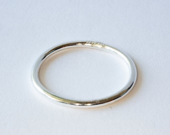 Minimalist Sterling Silver Ring: Handmade Narrow Band (2mm)