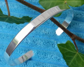 Silver cuff bracelet  | Contemporary minimalist design | Simple bangle bracelet