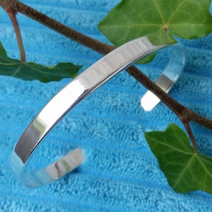 Silver cuff bracelet Contemporary minimalist design Simple bangle bracelet image 1