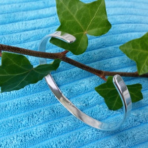Silver cuff bracelet Contemporary minimalist design Simple bangle bracelet image 4
