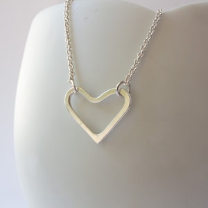 Handmade Silver Necklace with Heart | Minimalist Silver Necklace | Delicate Silver Necklace | Handmade Silver Necklace for Women