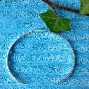 Silver cuff bracelet Contemporary minimalist design Simple bangle bracelet image 3