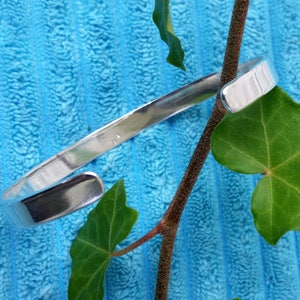 Silver cuff bracelet Contemporary minimalist design Simple bangle bracelet image 5