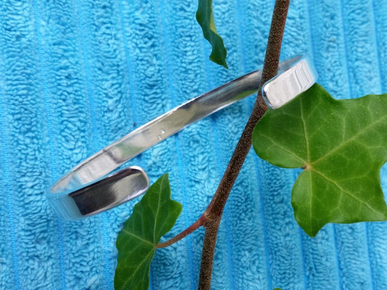 Silver cuff bracelet Contemporary minimalist design Simple bangle bracelet image 5