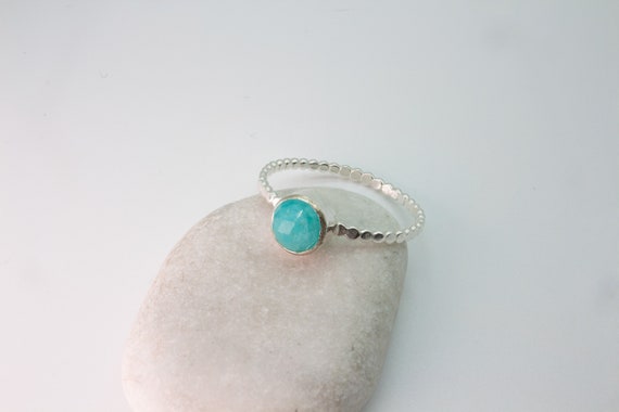 Handmade Sterling Silver Amazonite Ring - Size 10