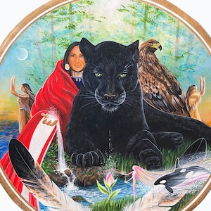 Sacred panther, Medicine Woman, Sacred Eagle, Sacred Trilogy, Dawn Offering, Night Offering, Custom drawing, Shamanic Drum