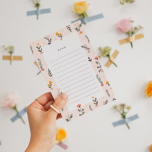 Herbarium Notepad - Memo - Colorful Office Stationery - Recycled Paper - Personalized Stationery - To-Do List
