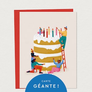 Giant Birthday Card - It's Party Time! - Large Party Card to Personalize - Large Party Stationery for Special Occasions