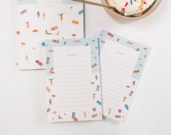 La playa Notepad - Memo - Colorful office stationery - Recycled paper
