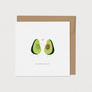 Carte de souhaits pour amoureux - Avocaduo - Intérieur à personnaliser - Carte de fête personnalisée en carton recyclé