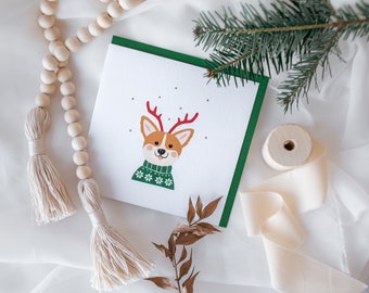 Greeting Card - Holiday Corgi - Christmas Greetings - Holiday Season