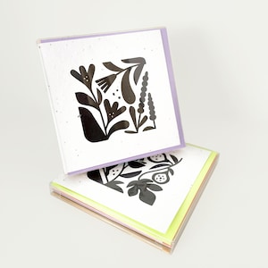 Coffret de 5 Cartes à Planter – Papeterie Écologique ensemencée de Fleurs Sauvages - Coffret Papeterie Durable et Écoresponsable