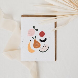 Plantable Greeting Card - Fruits - Eco-friendly greeting card to personalize - Designer and sustainable stationery - Wildflower seeds