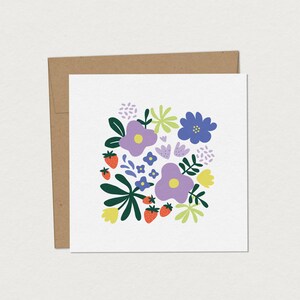 Carte de souhaits - Explosion Printanière - Carte à personnaliser - Illustrations de fleurs - Carte et enveloppe pour fête des mères