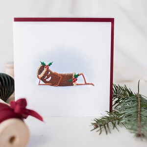 Carte de souhaits de Noël - Bûche alléchante - Papeterie du temps des fêtes - Papeterie écologique et festive de Noël