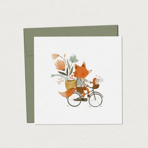 Carte de souhaits Tournée postale - Carte de fête originale - Papeterie design et colorée - Intérieur vierge à signer - Carte de fête