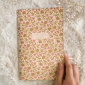 Cahier de notes Fleurs de papier - Carnet de notes personnelles - Journal de poche élégant haut de gamme avec motifs de fleurs
