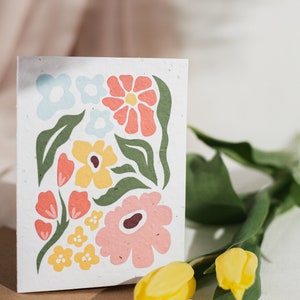 Mother's Day Card - Flower Market - Eco-Friendly Greeting Card to Personalize - Flower Stationery for Friends or Mother's Day