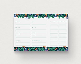 Toucan Meal Planner - Meal Organization - Magnetic Grocery List - Weekly Meal Organization and Management