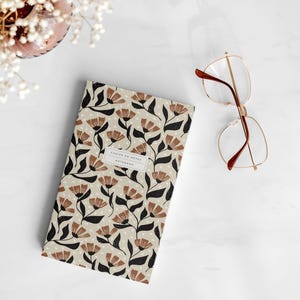 Personal Journaling Notebook - Simone - Pocket Notebook with Flower Patterns - 60 Lined Pages - Elegant and Refined Stationery