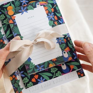 Toucan Notepad - Shopping and Grocery List - Colorful Office Supplies - 50 Page To-Do List - Colorful Stationery with Patterns
