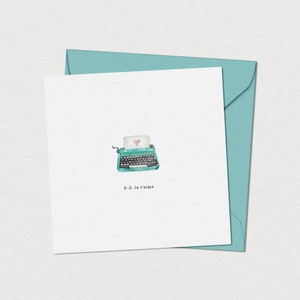 Greeting Card for Mom - Typewriter - Personalized Birthday Card - Blank Card Interior - Personalized Stationery