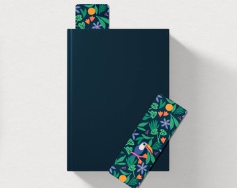 Toucan bookmark - Bookmark for book - Practical reading accessory - Colorful and personalized bookmark rounded corners