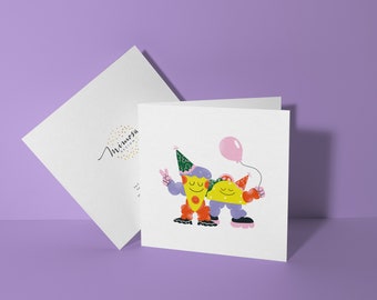 Birthday Card for Teenagers - Pizza and Tacos - Greeting Card for Teenagers - Colorful Stationery - Illustrations for Teenagers