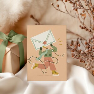 Carte de souhaits Livraison Scintillante - Papeterie originale à personnaliser - Carton écologique - Enveloppe kraft assortie