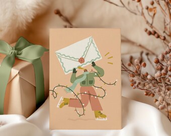 Sparkling Delivery Greeting Card - Original Stationery to Personalize - Eco-Friendly Cardboard - Matching Kraft Envelope