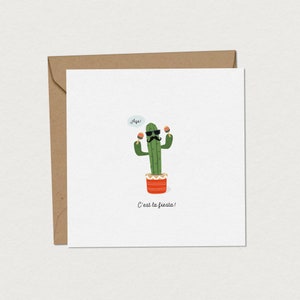 Carte de souhaits - La fiesta - Carte de voeux à personnaliser - Carte de célébrations - Illustration de cactus en fête