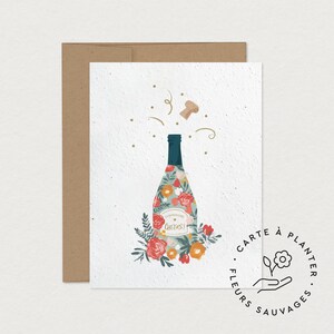 Carte de souhaits pour célébrations et anniversaires - Cheers - Carte de voeux ensemencée à personnaliser - Papeterie écologique et durable