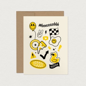 Carte de fête pour ados - WESH - Carte d'anniversaire pour jeunes ados - Carte d'anniversaire tendance pour jeunes - Papeterie cool